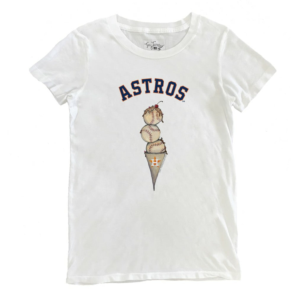 Houston Astros Tiny Turnip Women's Triple Scoop T-Shirt - White T-shirts