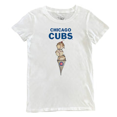 Chicago Cubs Tiny Turnip Women's Triple Scoop T-Shirt - White T-shirts