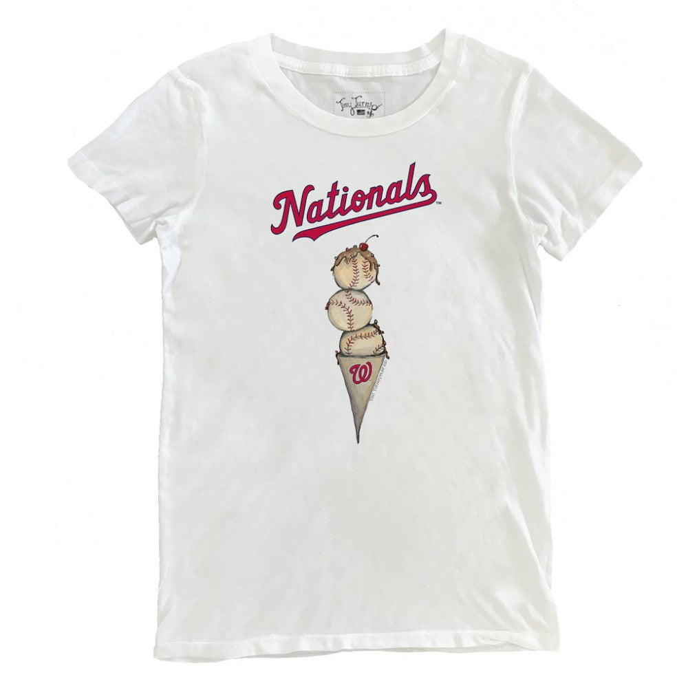 Washington Nationals Tiny Turnip Women's Triple Scoop T-Shirt - White T-shirts