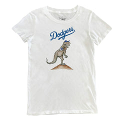 Los Angeles Dodgers Tiny Turnip Women's TT Rex T-Shirt - White T-shirts