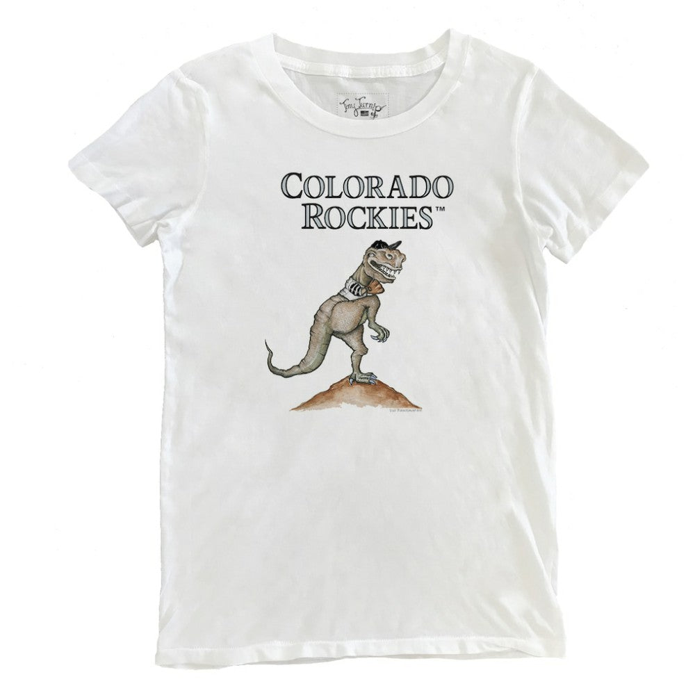 Colorado Rockies Tiny Turnip Women's TT Rex T-Shirt - White T-shirts