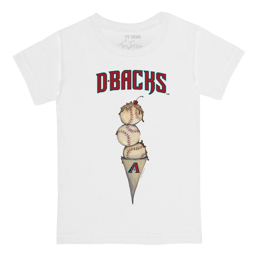 Arizona Diamondbacks Tiny Turnip Youth Triple Scoop T-Shirt - White T-shirts