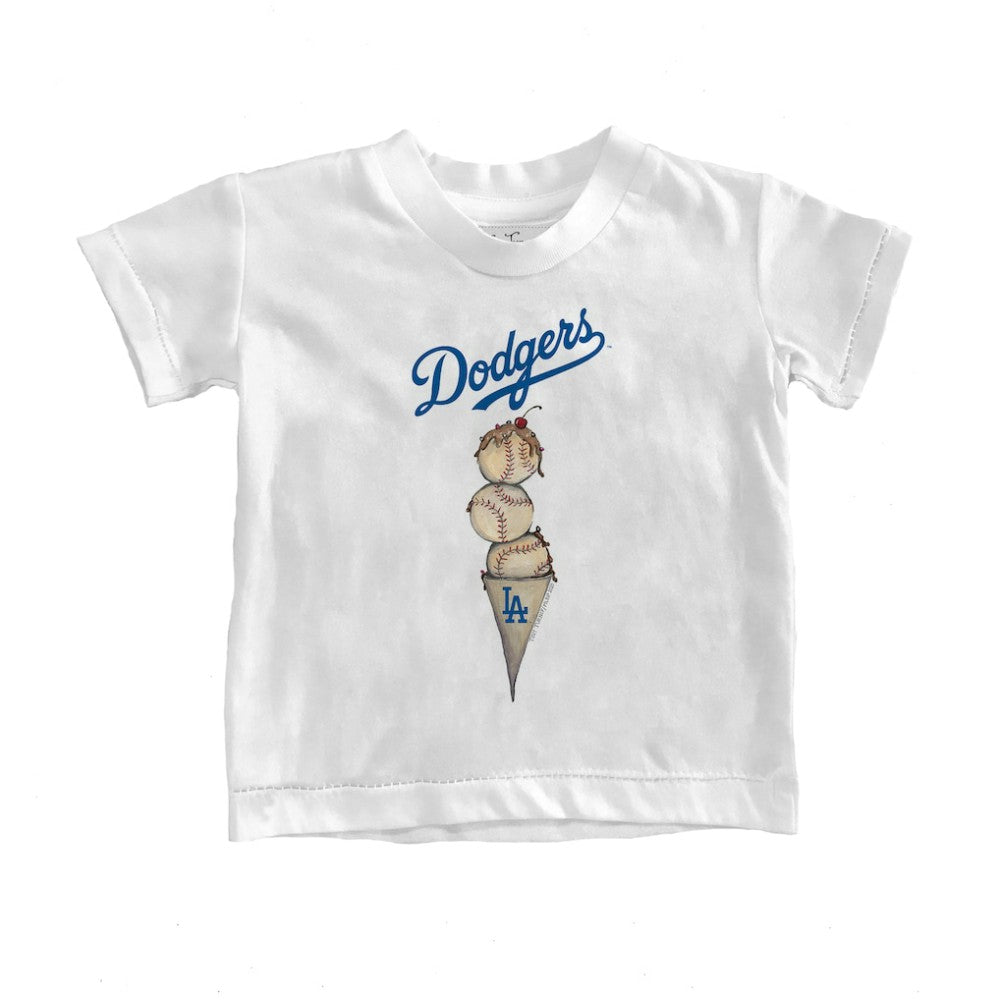 Los Angeles Dodgers Tiny Turnip Youth Triple Scoop T-Shirt - White T-shirts
