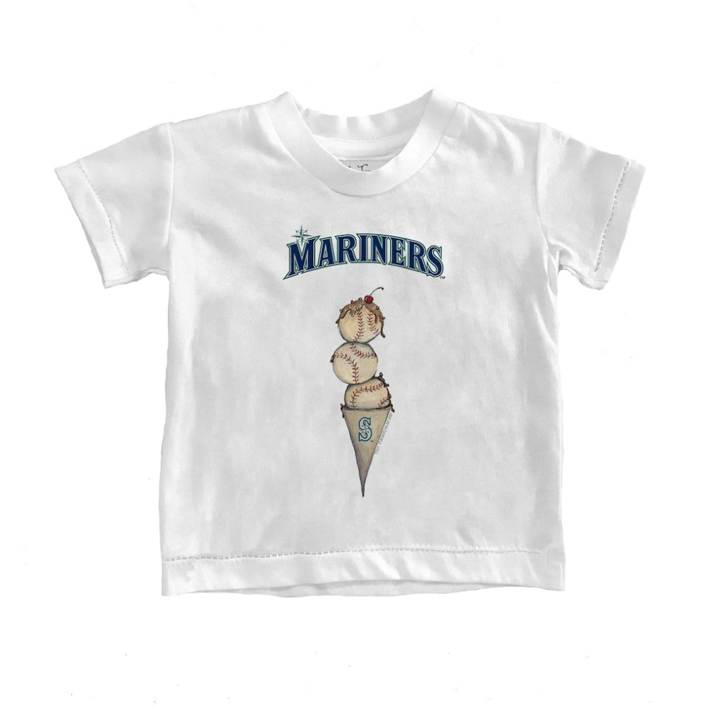 Seattle Mariners Tiny Turnip Youth Triple Scoop T-Shirt - White T-shirts