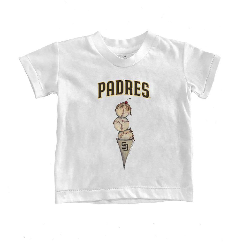 San Diego Padres Tiny Turnip Youth Triple Scoop T-Shirt - White T-shirts