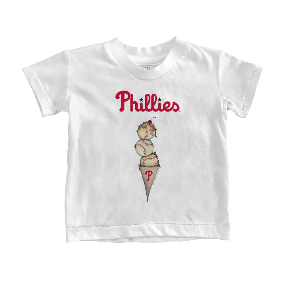 Philadelphia Phillies Tiny Turnip Youth Triple Scoop T-Shirt - White T-shirts