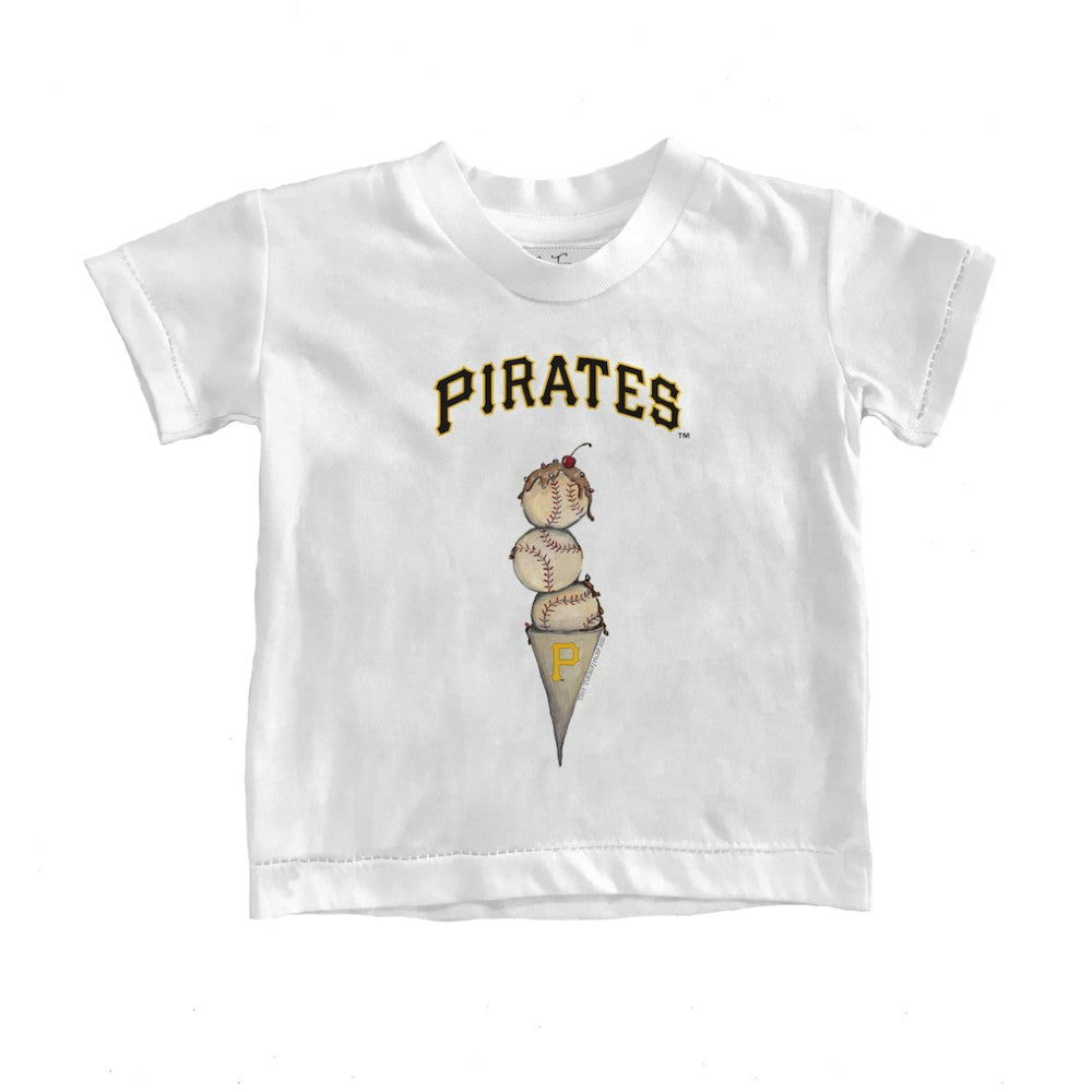Pittsburgh Pirates Tiny Turnip Youth Triple Scoop T-Shirt - White T-shirts