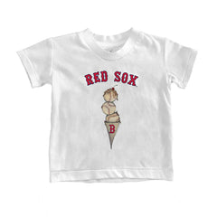 Boston Red Sox Tiny Turnip Youth Triple Scoop T-Shirt - White T-shirts