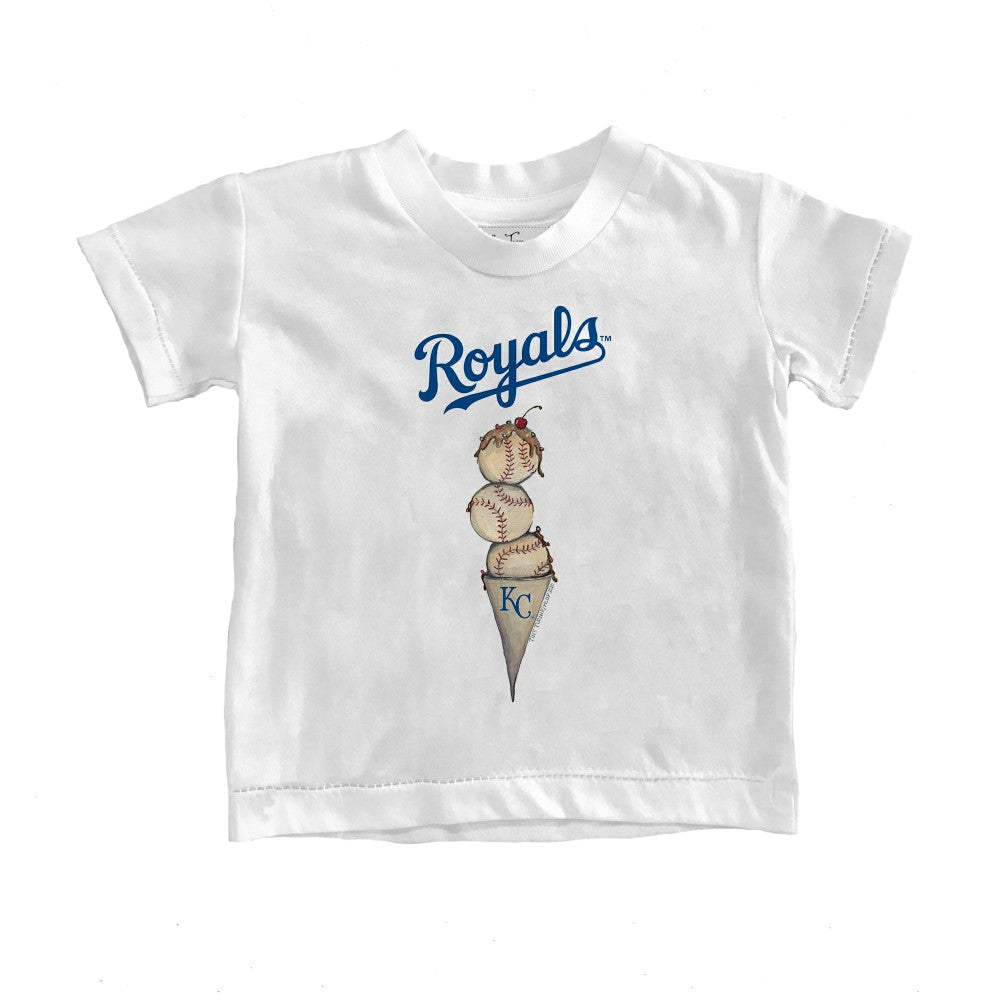 Kansas City Royals Tiny Turnip Youth Triple Scoop T-Shirt - White T-shirts