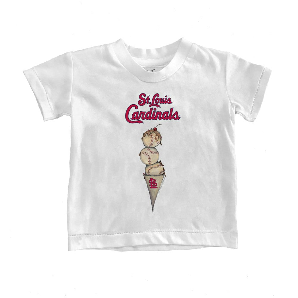 St. Louis Cardinals Tiny Turnip Youth Triple Scoop T-Shirt - White T-shirts