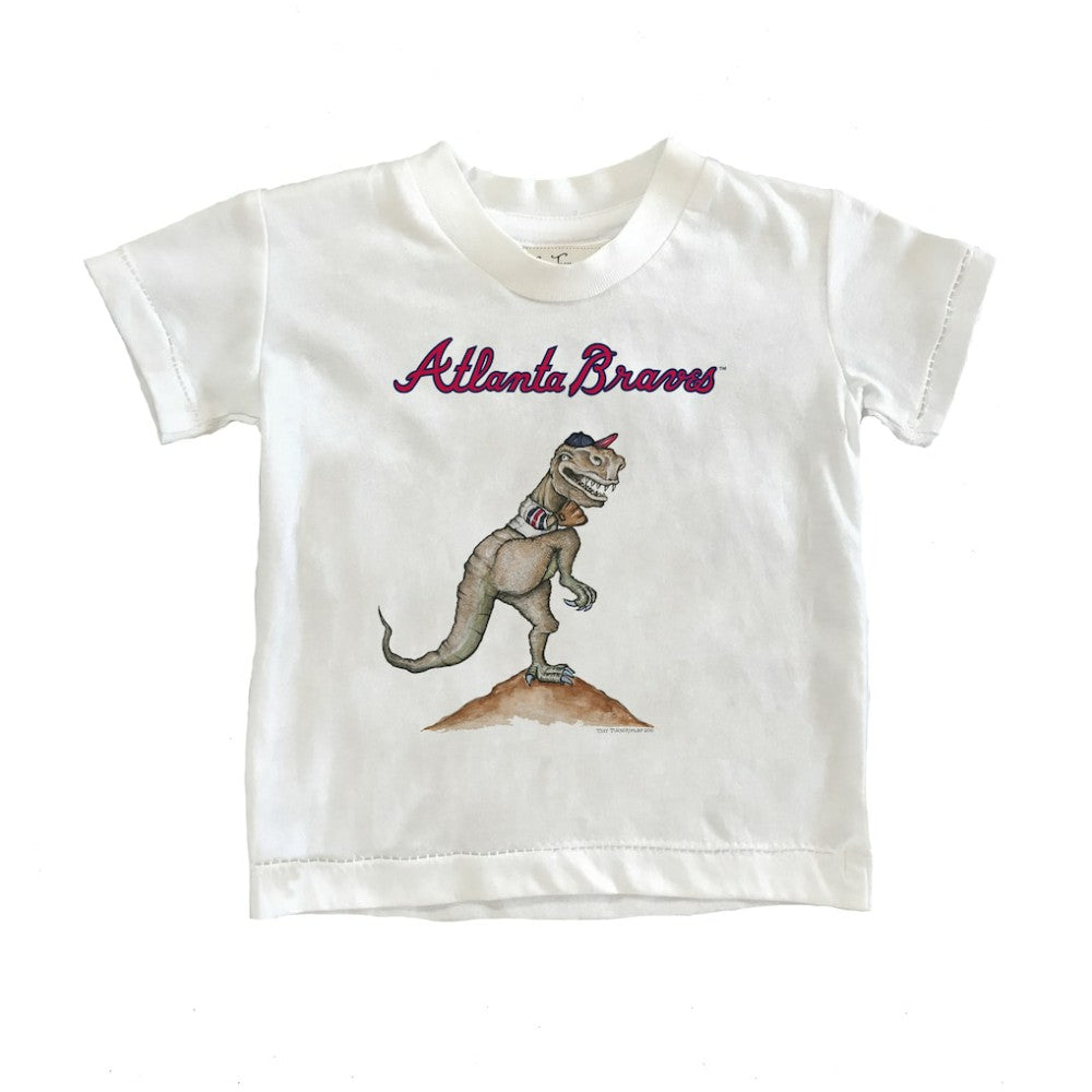 Atlanta Braves Tiny Turnip Youth TT Rex T-Shirt - White T-shirts
