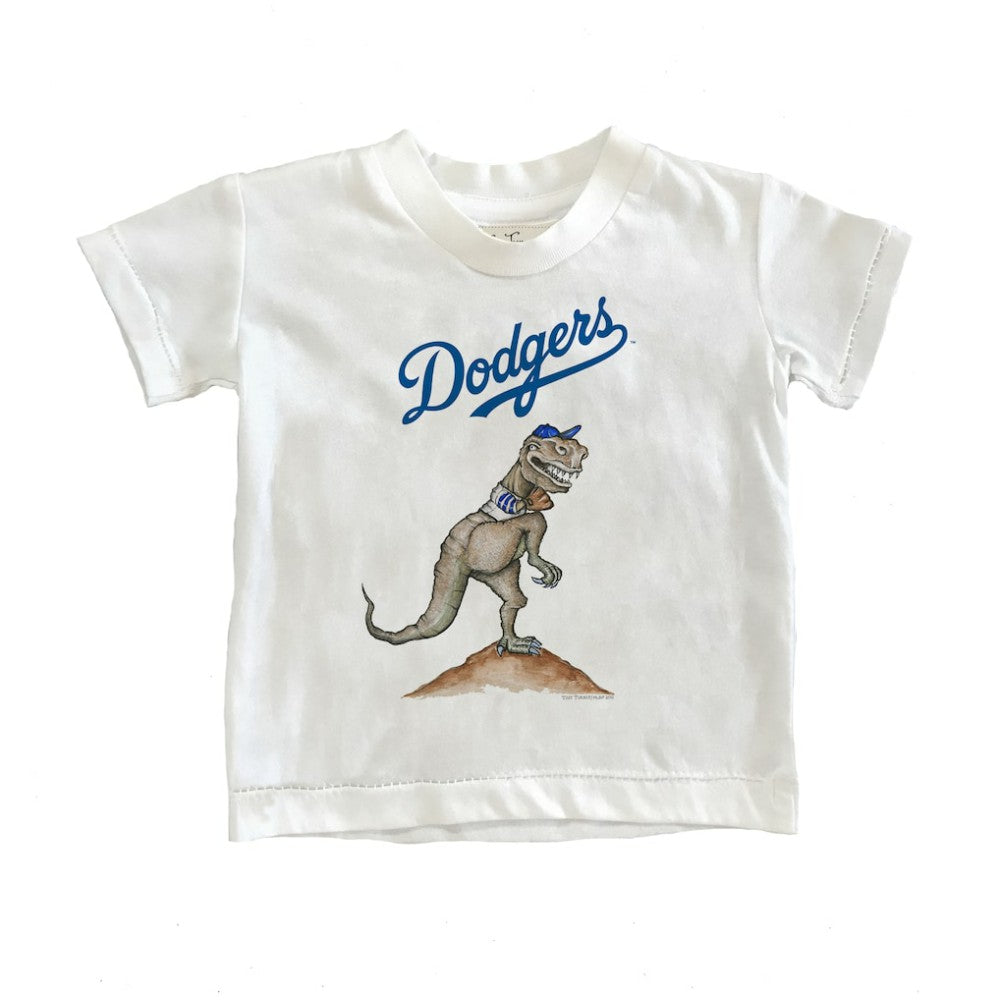 Los Angeles Dodgers Tiny Turnip Youth TT Rex T-Shirt - White T-shirts