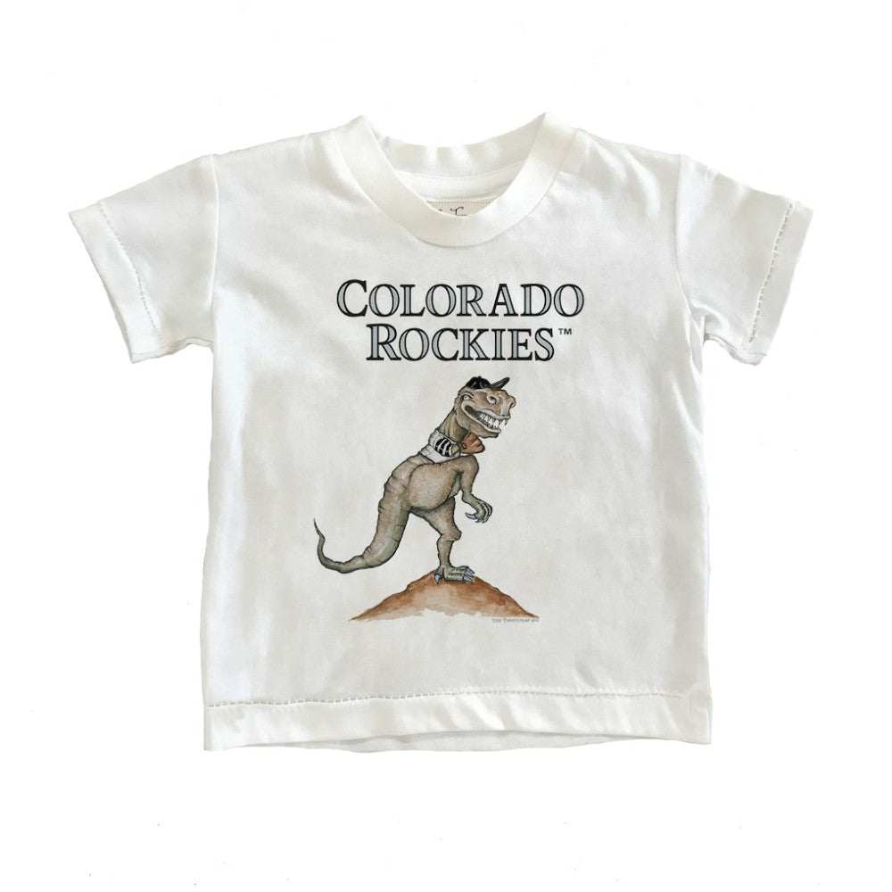 Colorado Rockies Tiny Turnip Youth TT Rex T-Shirt - White T-shirts