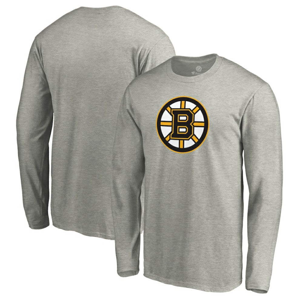 NHL Boston Bruins Primary Logo Long Sleeve T-Shirt - Heather Gray