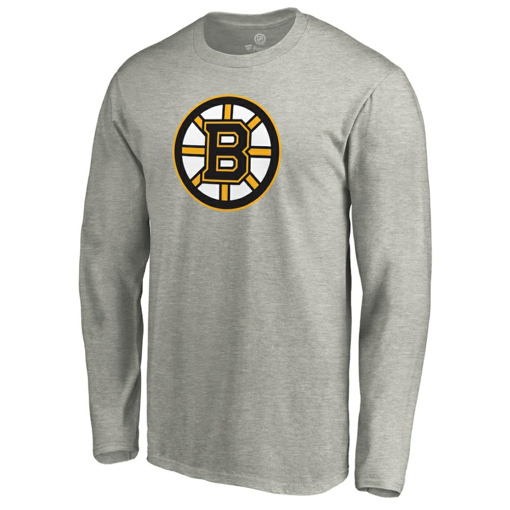 NHL Boston Bruins Primary Logo Long Sleeve T-Shirt - Heather Gray