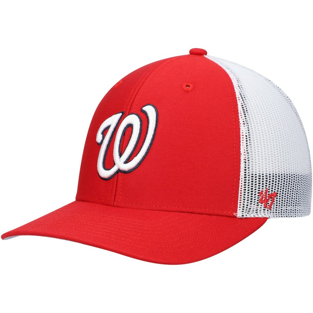 Washington Nationals '47 Primary Logo Trucker Snapback Hat - Red/White Hats
