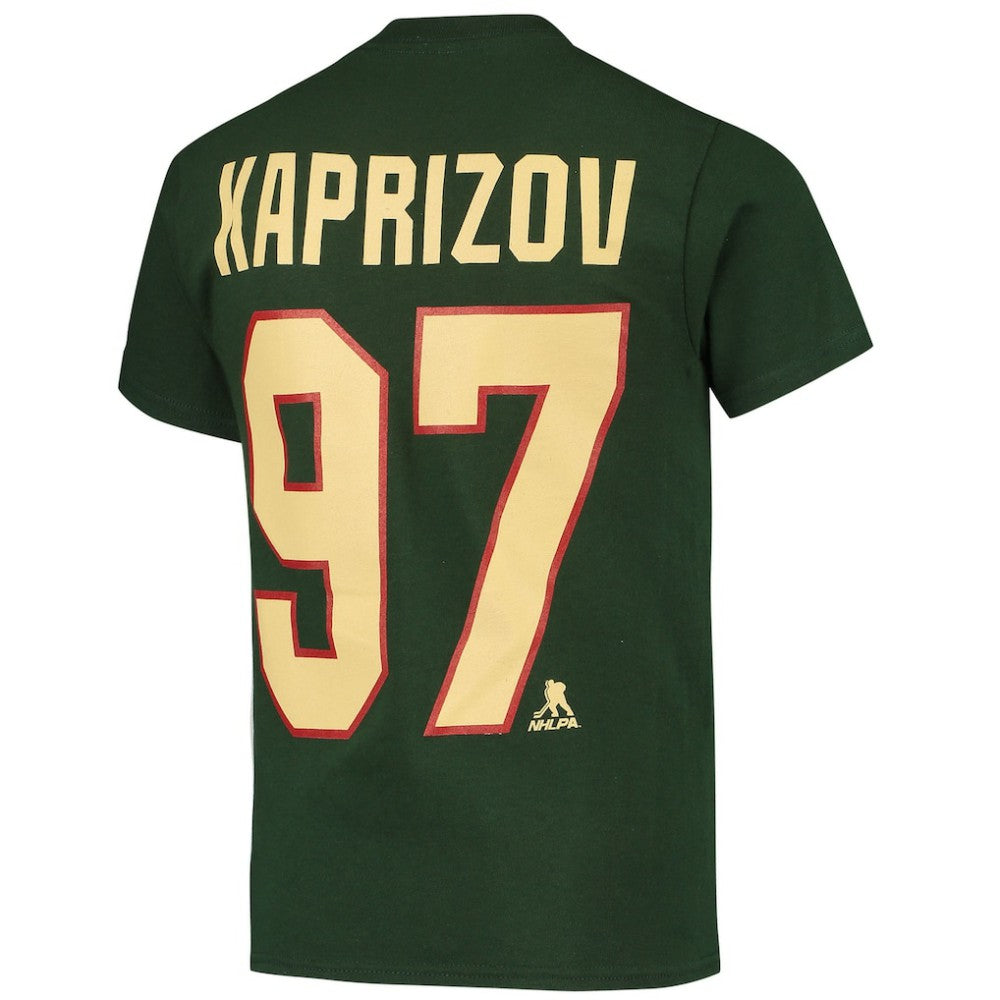 NHL Kirill Kaprizov Minnesota Wild Youth Player Name & Number T-Shirt - Green
