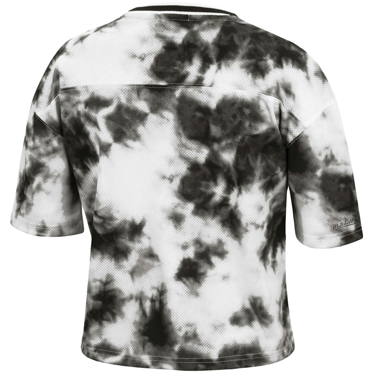 Toronto Raptors Women's Hardwood Classics Tie-Dye Cropped T-Shirt Black/White