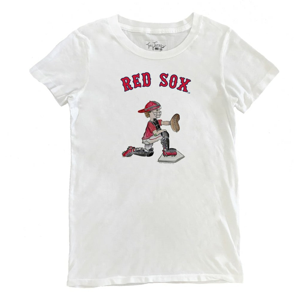 Boston Red Sox Tiny Turnip Women's Caleb the Catcher T-Shirt - White T-shirts