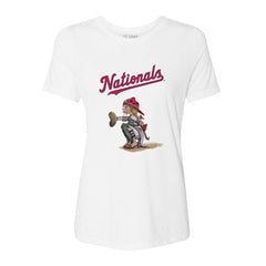 Washington Nationals Tiny Turnip Women's Kate the Catcher T-Shirt - White T-shirts