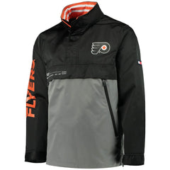 NHL Philadelphia Flyers Tommy Hilfiger Anorak Quarter-Zip Hoodie Jacket - Black/Gray