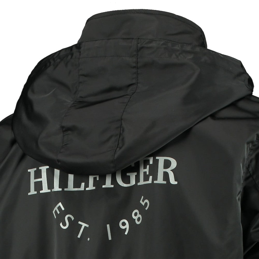 NHL Philadelphia Flyers Tommy Hilfiger Anorak Quarter-Zip Hoodie Jacket - Black/Gray
