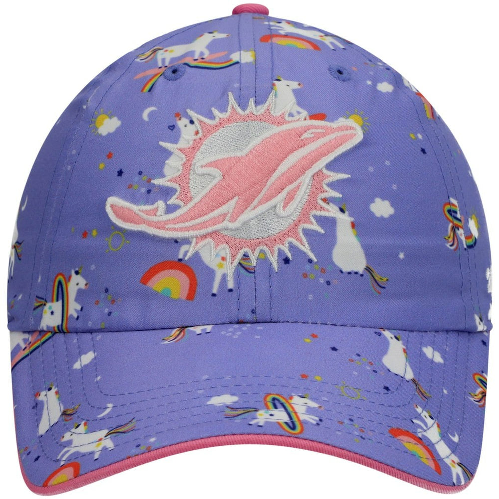 Miami Dolphins '47 Girls Preschool Unicorn Clean Up Adjustable Hat Purple