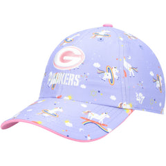 Green Bay Packers '47 Girls Preschool Unicorn Clean Up Adjustable Hat Purple