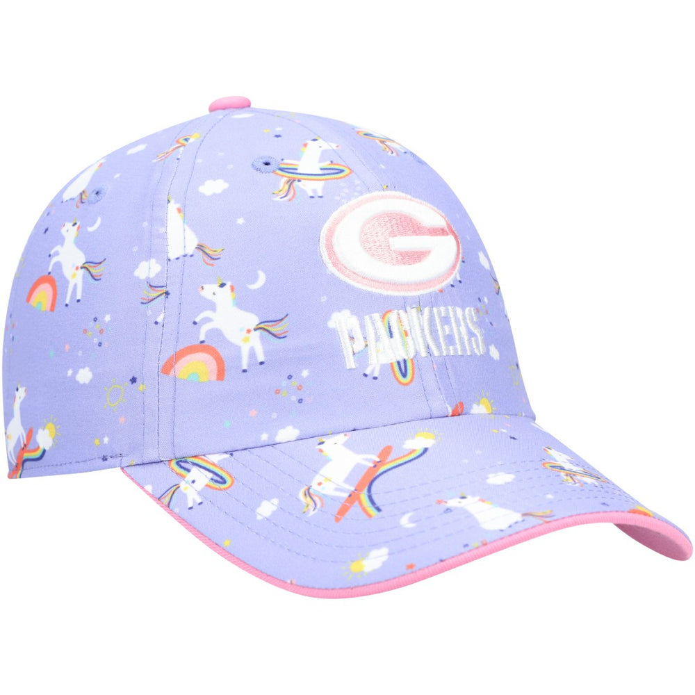 Green Bay Packers '47 Girls Preschool Unicorn Clean Up Adjustable Hat Purple