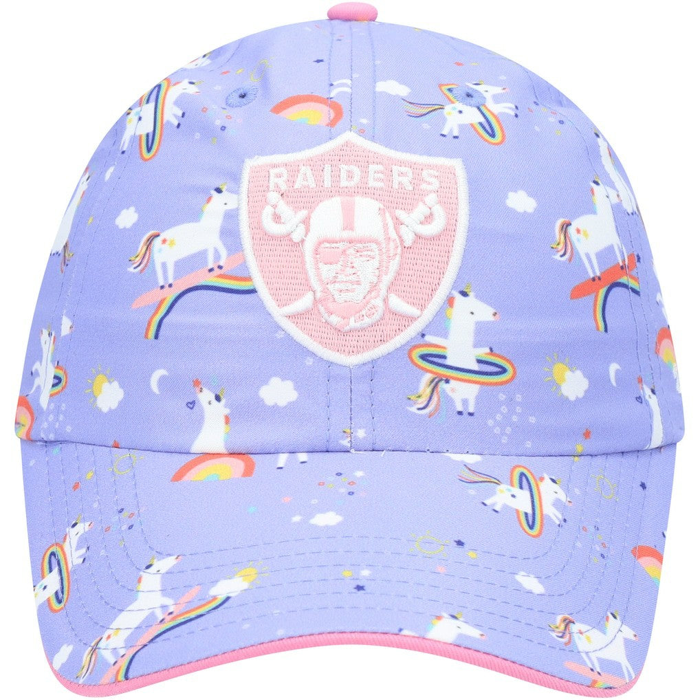 Las Vegas Raiders '47 Girls Preschool Unicorn Clean Up Adjustable Hat Purple