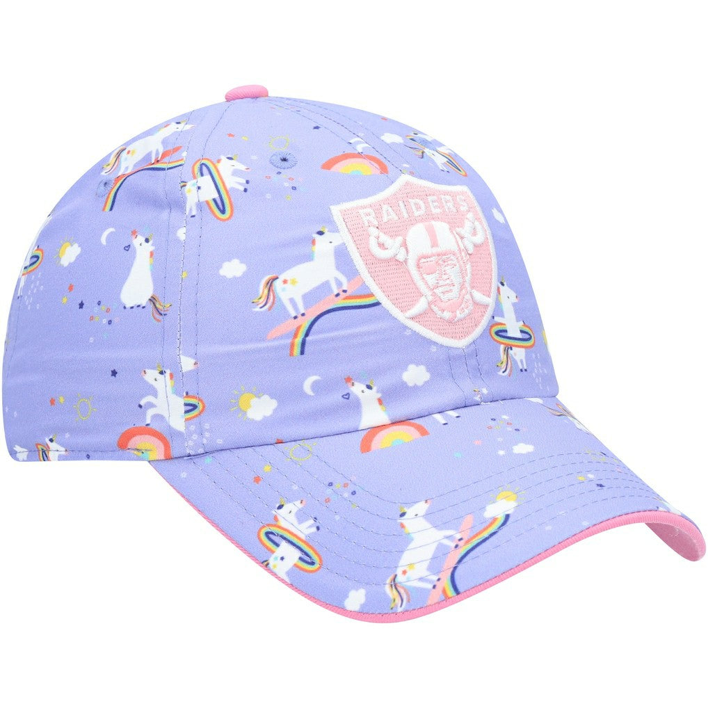 Las Vegas Raiders '47 Girls Preschool Unicorn Clean Up Adjustable Hat Purple