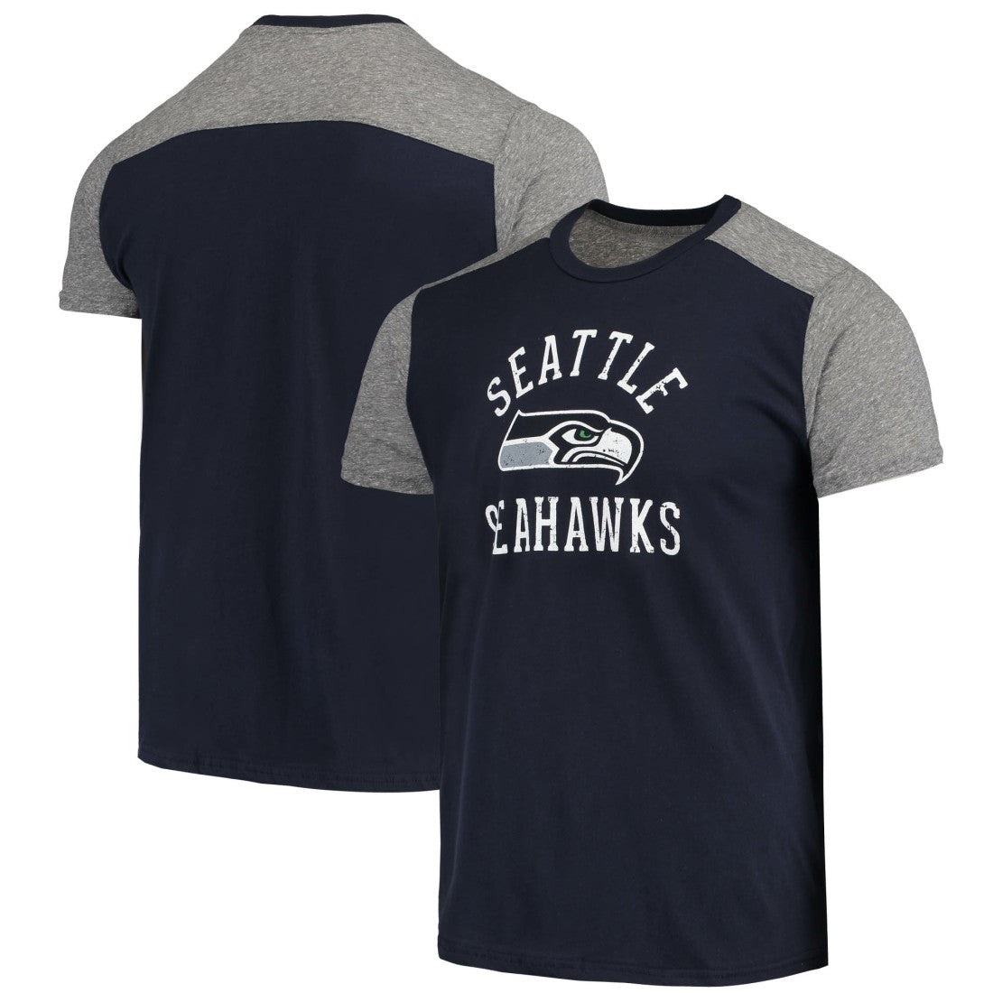 Seattle Seahawks Majestic Threads Field Goal Slub T-Shirt College Navy/Gray