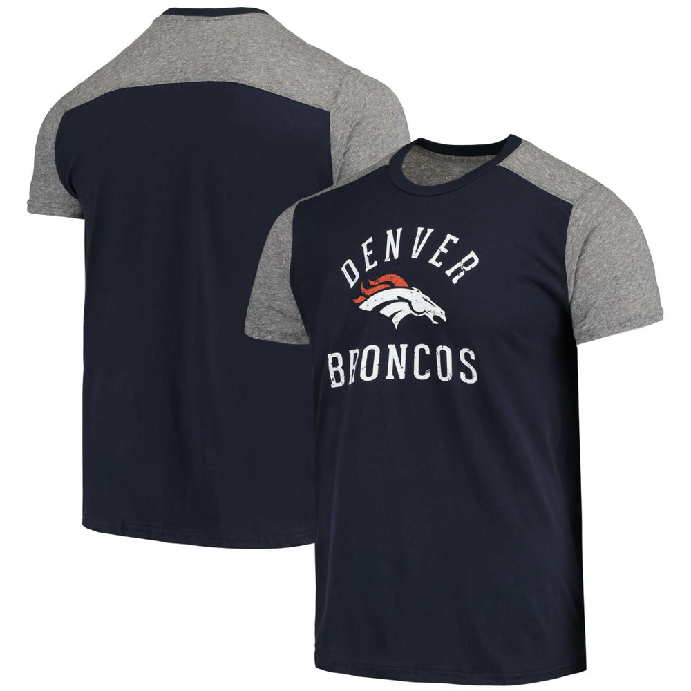 Denver Broncos Majestic Threads Field Goal Slub T-Shirt Navy/Gray