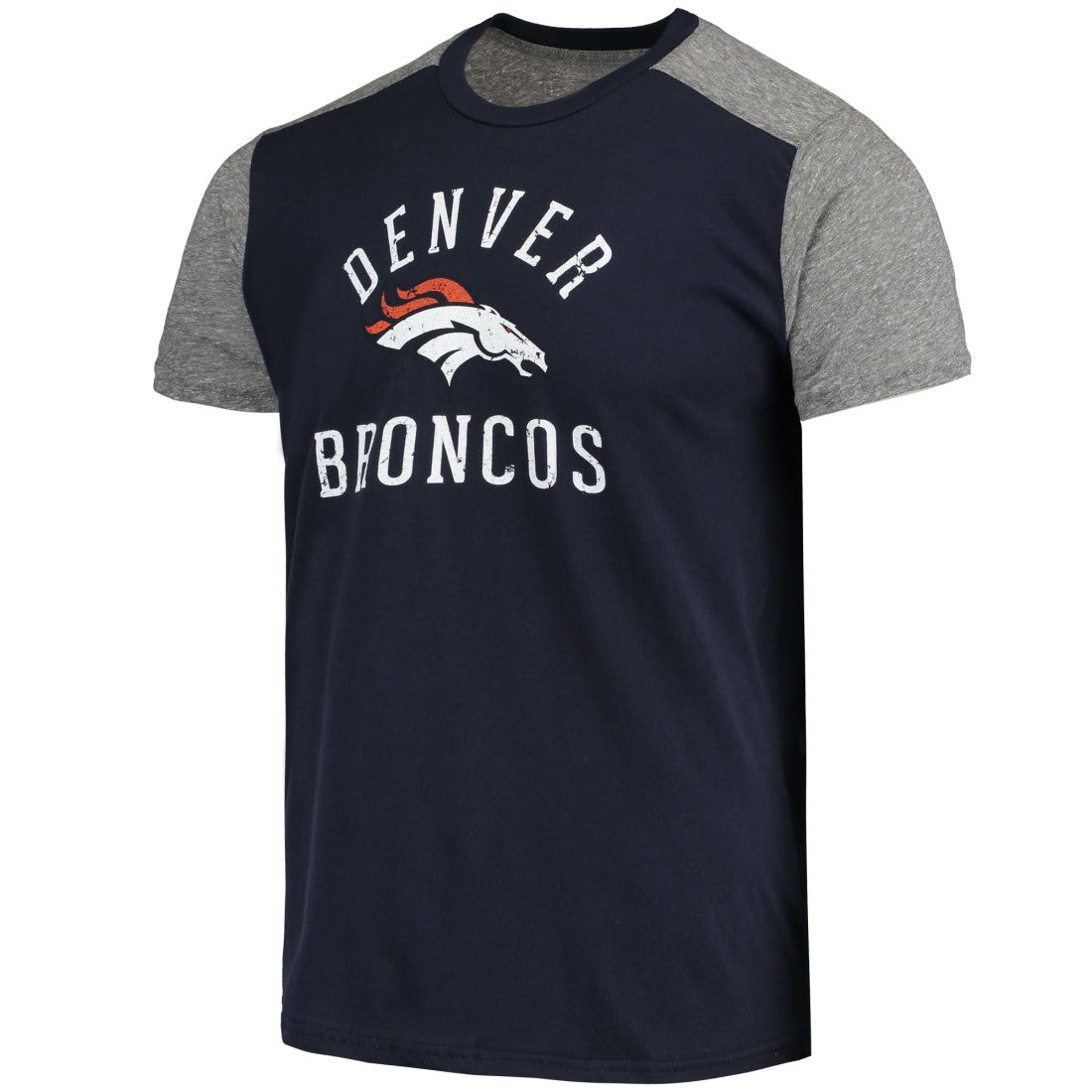 Denver Broncos Majestic Threads Field Goal Slub T-Shirt Navy/Gray