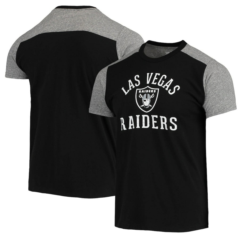 Las Vegas Raiders Majestic Threads Field Goal Slub T-Shirt Black/Gray