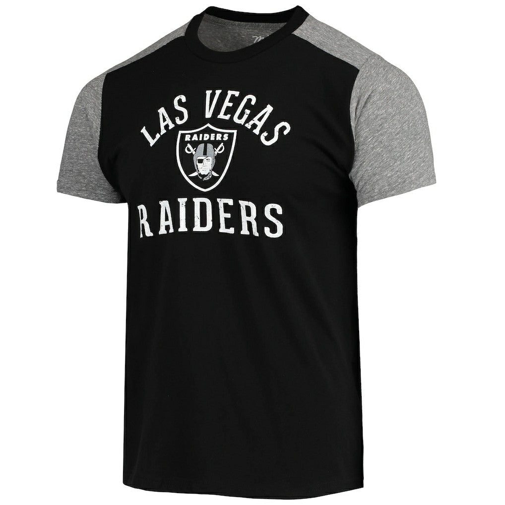 Las Vegas Raiders Majestic Threads Field Goal Slub T-Shirt Black/Gray