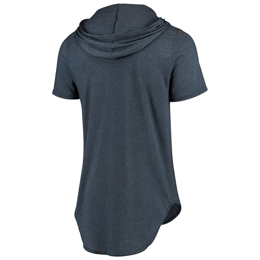 Chicago Bears Majestic Threads Primary Logo Tri-Blend Hoodie T-Shirt Navy