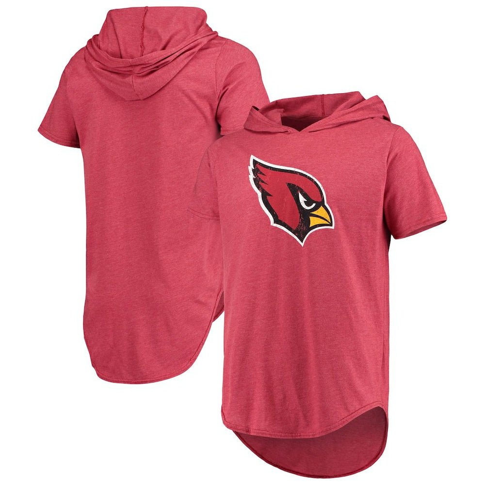 Arizona Cardinals Majestic Threads Primary Logo Tri-Blend Hoodie T-Shirt Cardinal