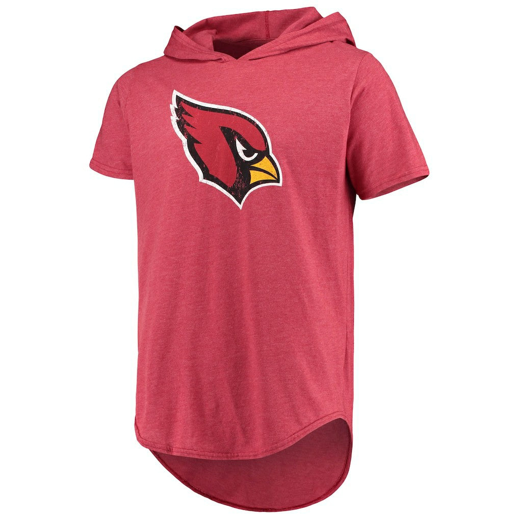 Arizona Cardinals Majestic Threads Primary Logo Tri-Blend Hoodie T-Shirt Cardinal