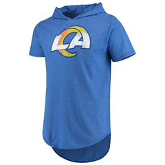 Los Angeles Rams Majestic Threads Primary Logo Tri-Blend Hoodie T-Shirt Royal