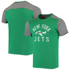New York Jets Majestic Threads Gridiron Classics Field Goal Slub T-Shirt Kelly Green/Heathered Gray