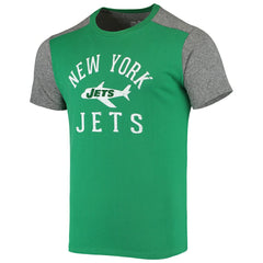 New York Jets Majestic Threads Gridiron Classics Field Goal Slub T-Shirt Kelly Green/Heathered Gray