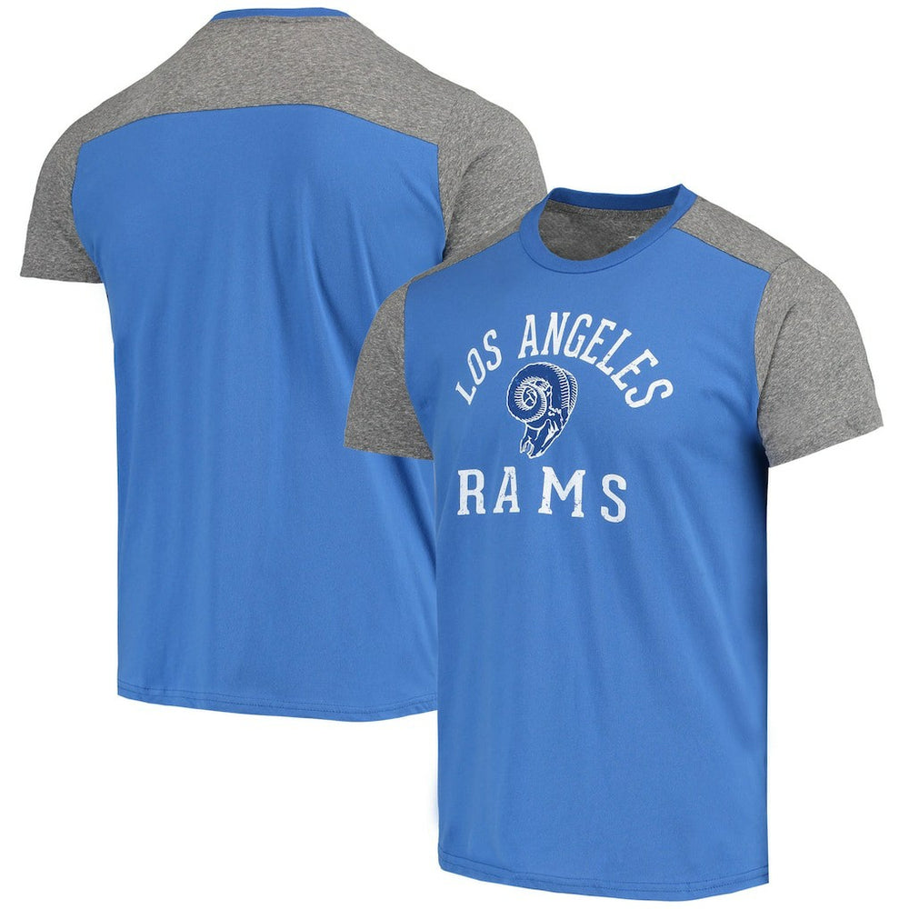 Los Angeles Rams Majestic Threads Gridiron Classics Field Goal Slub T-Shirt Royal/Heathered Gray