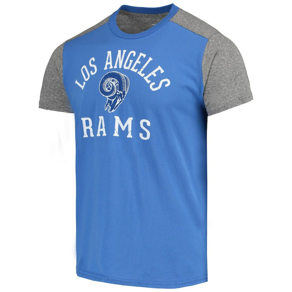 Los Angeles Rams Majestic Threads Gridiron Classics Field Goal Slub T-Shirt Royal/Heathered Gray