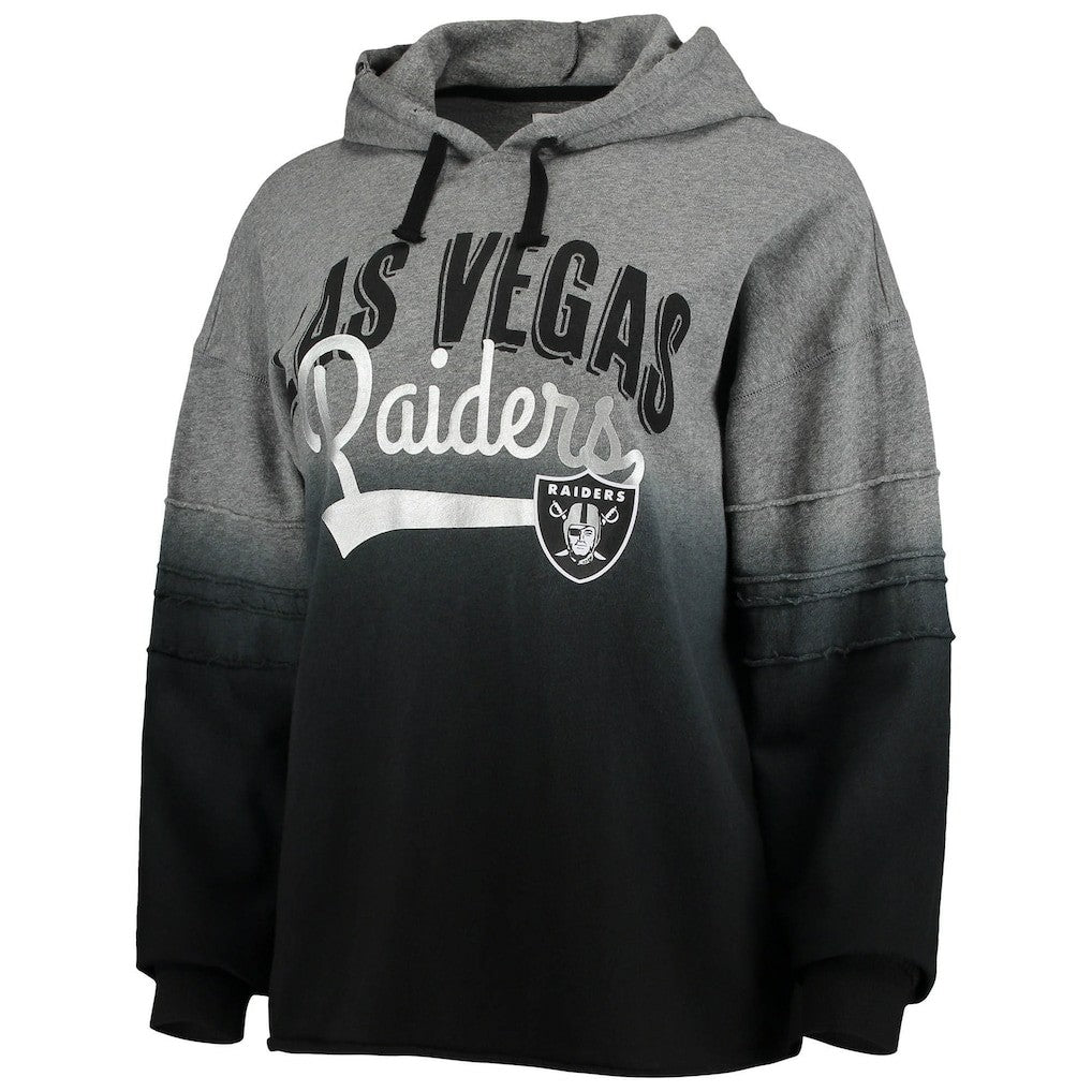 Las Vegas Raiders Touch Women's Superstar Dip-Dye Pullover Hoodie Heathered Gray/Black