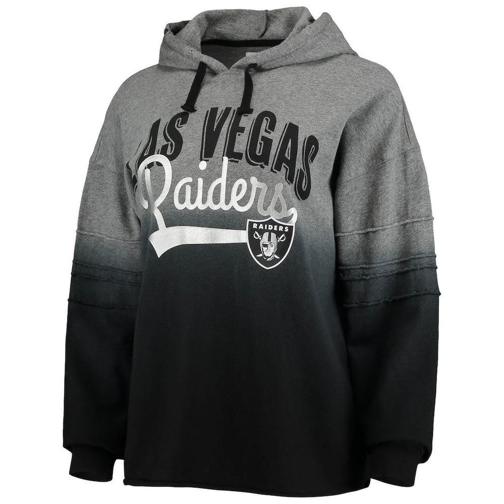 Las Vegas Raiders Touch Women's Superstar Dip-Dye Pullover Hoodie Heathered Gray/Black