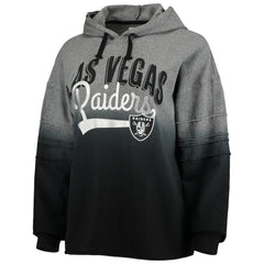 Las Vegas Raiders Touch Women's Superstar Dip-Dye Pullover Hoodie Heathered Gray/Black