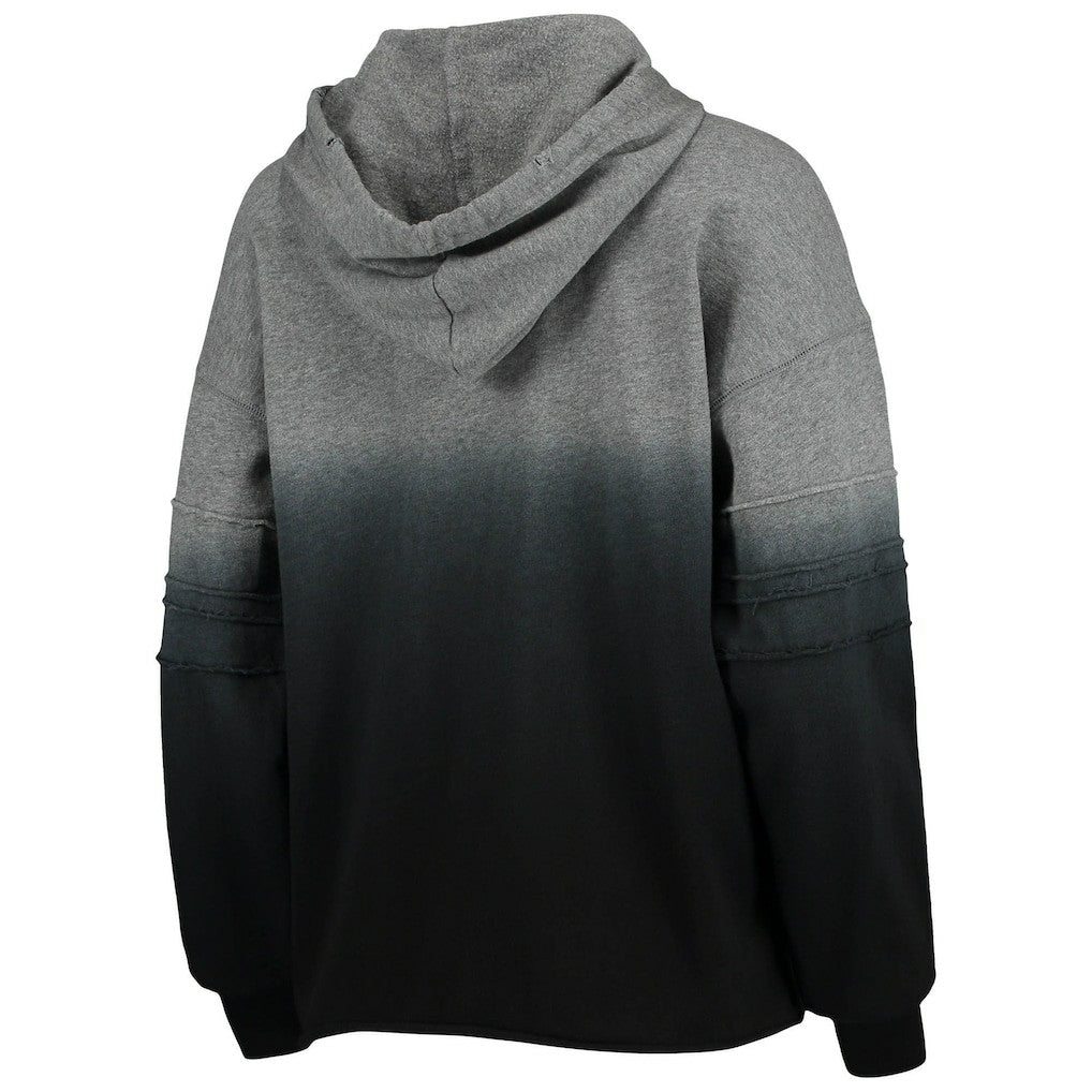 Las Vegas Raiders Touch Women's Superstar Dip-Dye Pullover Hoodie Heathered Gray/Black