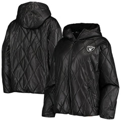 Las Vegas Raiders MSX by Michael Strahan Women's Charlotte Full-Zip Hoodie Puffer Jacket Black