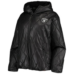 Las Vegas Raiders MSX by Michael Strahan Women's Charlotte Full-Zip Hoodie Puffer Jacket Black